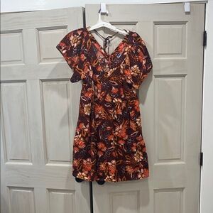 Old Navy Floral Mini Dress - Red and Orange
